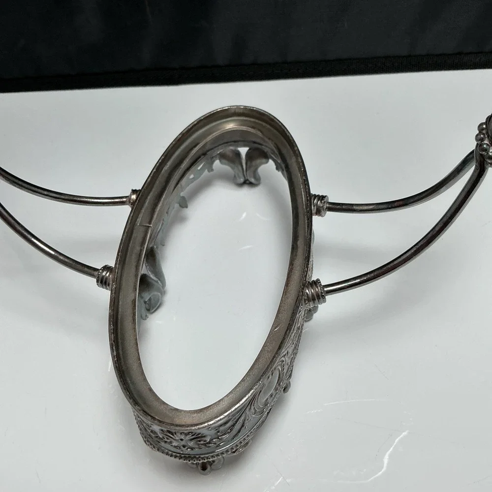 1847 Rogers Bros #312 Silver Bride's Basket & Swedish Tongs